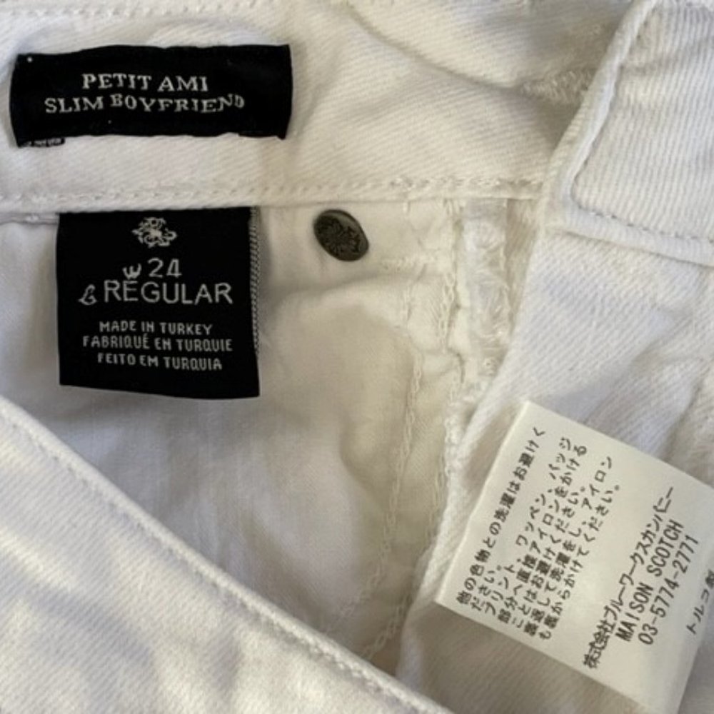 MAISON SCOTCH Amsterdams Blauw SKINNY WHITE JEANS Size 24 Regular, Like New - Picture 9 of 13